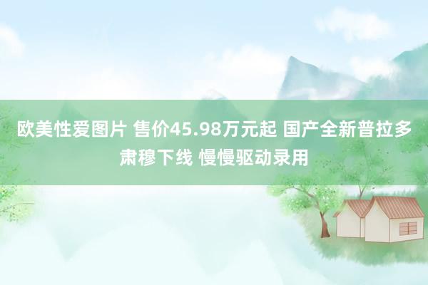 欧美性爱图片 售价45.98万元起 国产全新普拉多肃穆下线 慢慢驱动录用