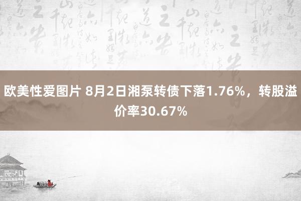 欧美性爱图片 8月2日湘泵转债下落1.76%，转股溢价率30.67%