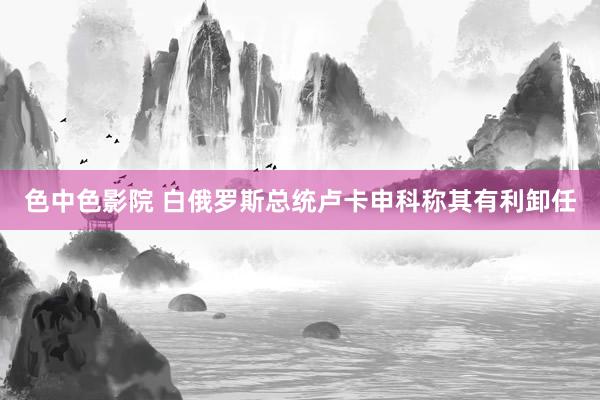 色中色影院 白俄罗斯总统卢卡申科称其有利卸任