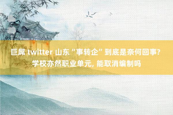 巨屌 twitter 山东“事转企”到底是奈何回事? 学校亦然职业单元， 能取消编制吗